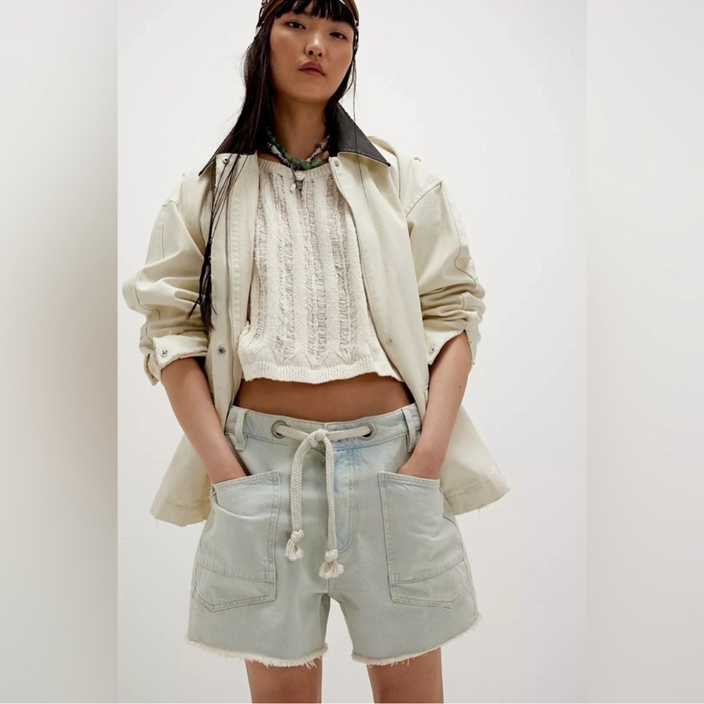 Free People Light Blue Moxie Denim Shorts size 29
